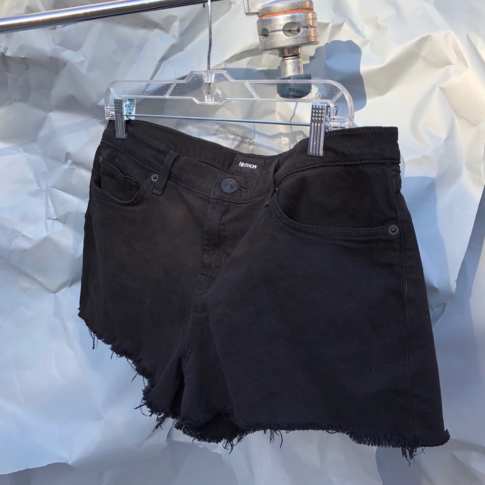 Black High Rise Cut Off Shorts